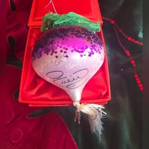 Swarovski Elements Christmas Ornament Signed Emeril Lagasse Turnip